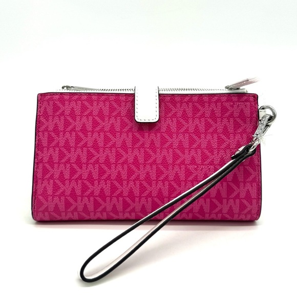 Michael Kors Large Double Zip Wallet Wristlet Dragonfruit (NWT) - Picture 5 of 9